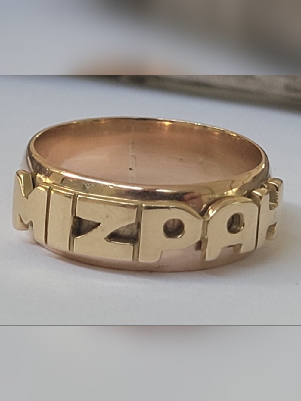 Victorian 1859 Antique 9kt Rose Gold MIZPAH Band Ring Sz 7.25  GORGEOUS! ❤️
